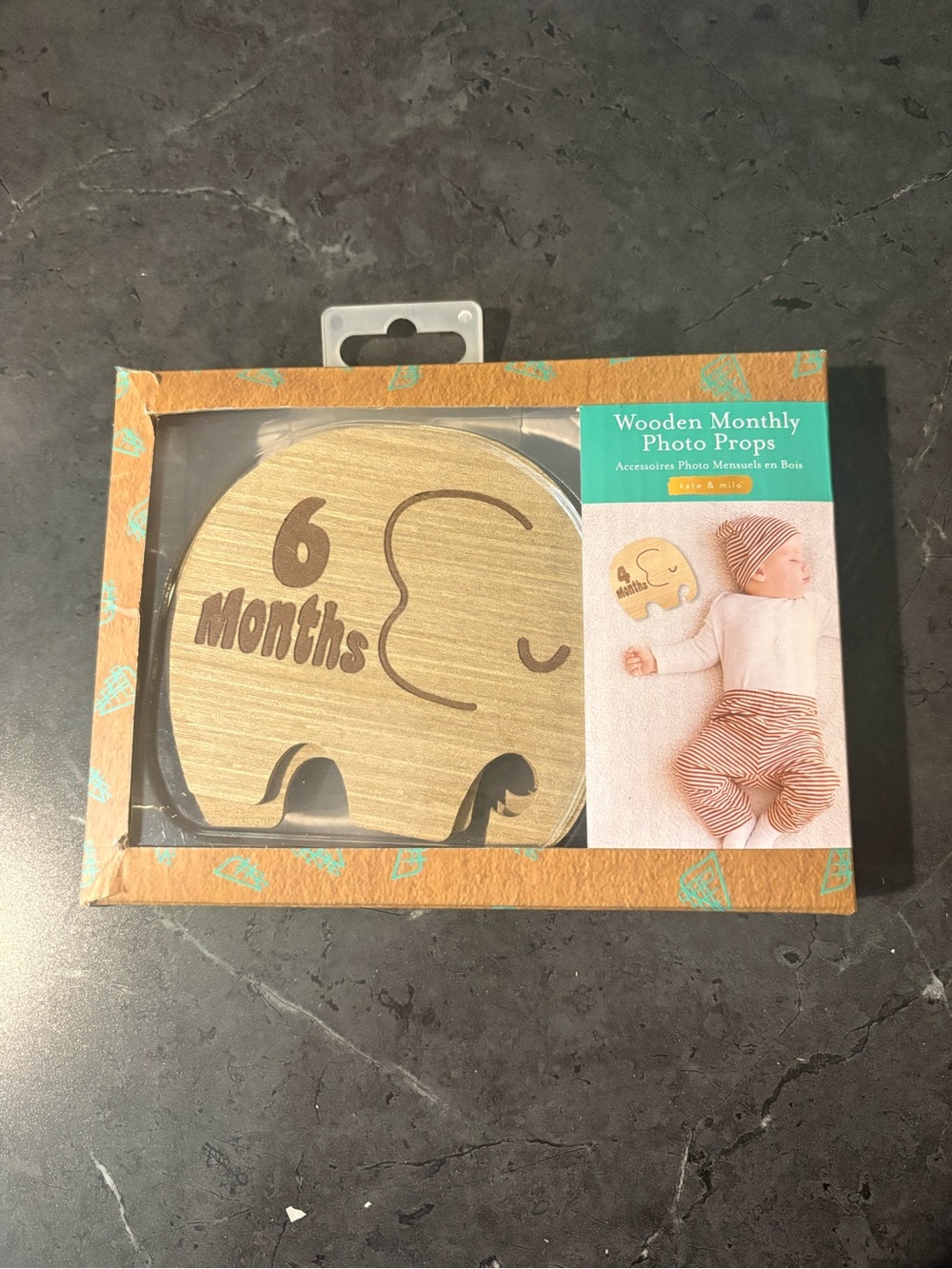 💥Buy 2 Get 1 Free💥 Kate & Milo Wooden Elephant Monthly Photo Prop